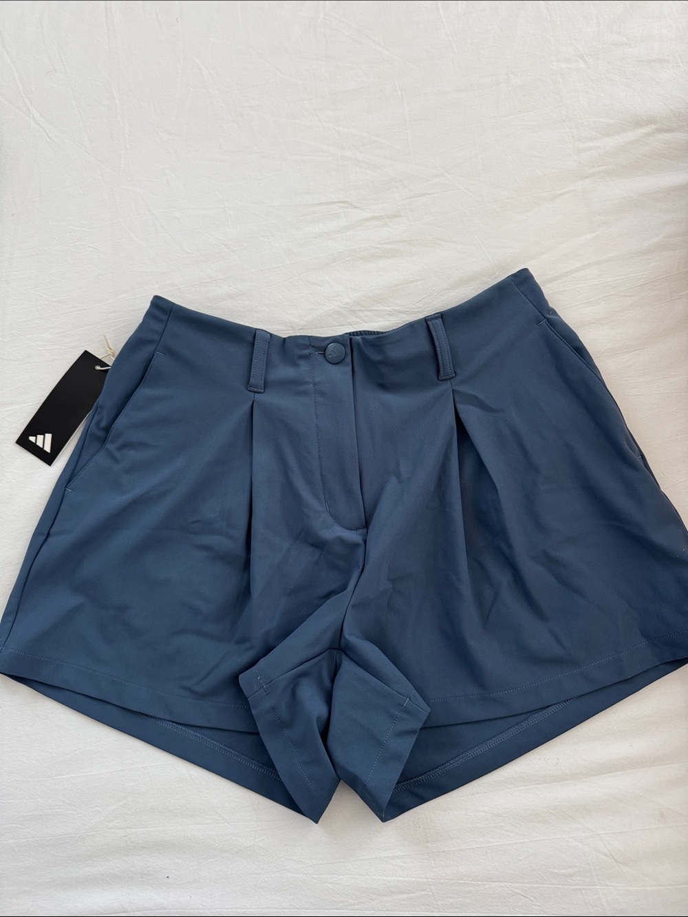 adidas Women's Navy Pleated go to Shorts